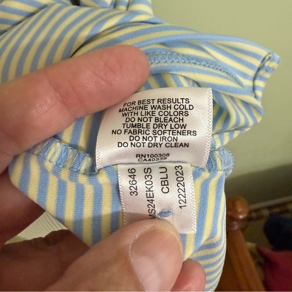 Peter Millar Blue yellow Polo Shirt Casual Short Sleeve golf - Picture 7 of 7